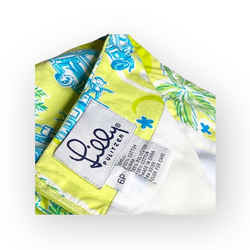 HTF: Lilly Pulitzer ✦ Cruising Monkey Skirt ✦ Yellow Blue Print ✦ 6P Petite 4 6 - Picture 9 of 16
